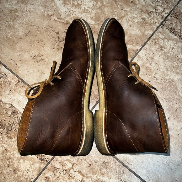 Clarks Men’s Bushacre Lace Up Chukka Desert Boot / Shoe Brown Oiled Leather main image 4